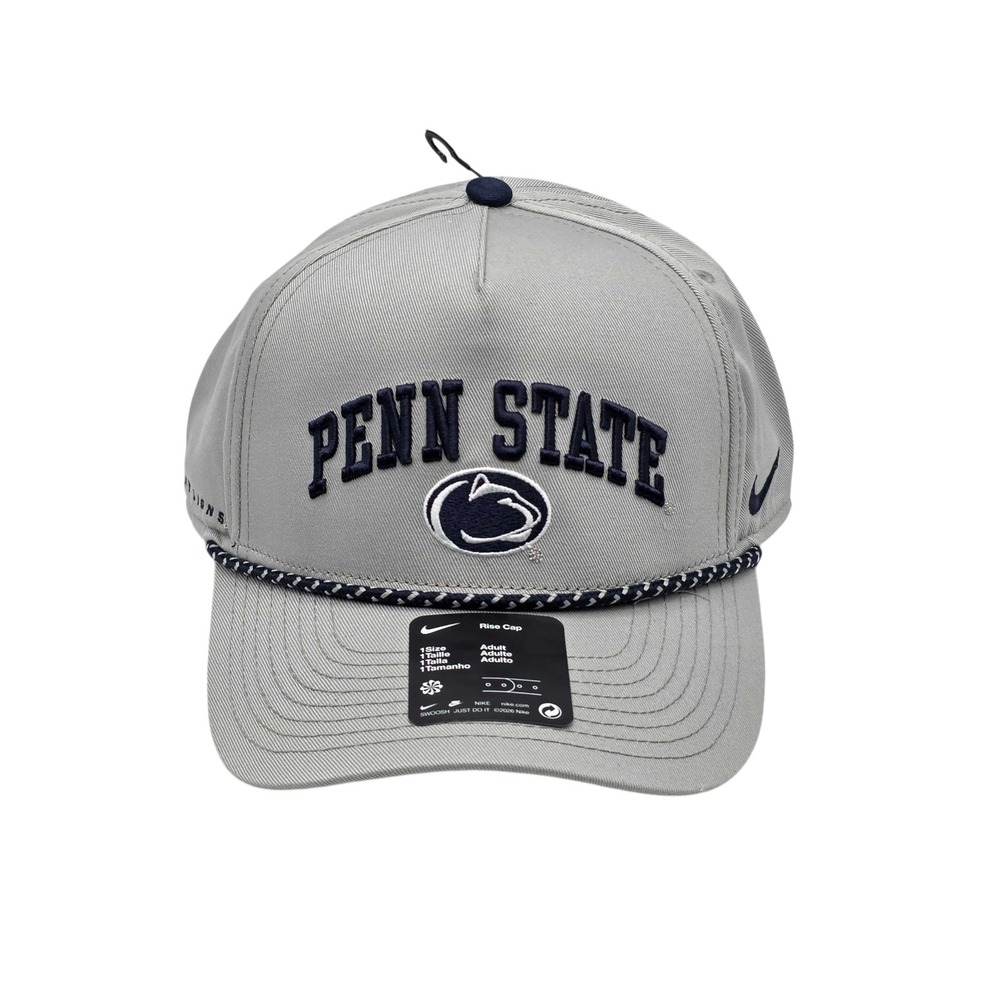Nike Penn State Nittany Lions Primetime Rise Rope Snapback Hat Cap Gray NWT